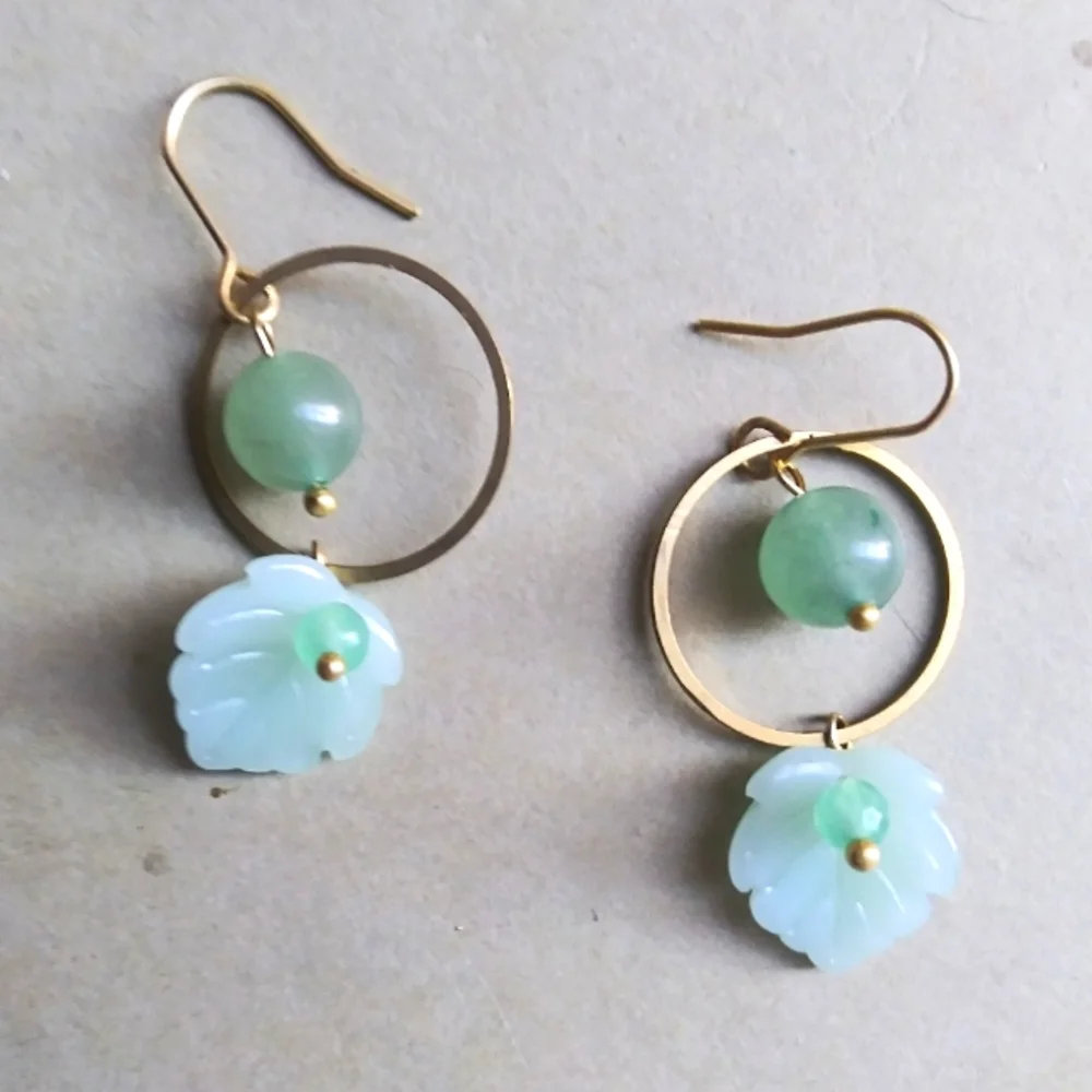 SOLD 'Leafy Greens' Dangles - Picture 1 of 2
